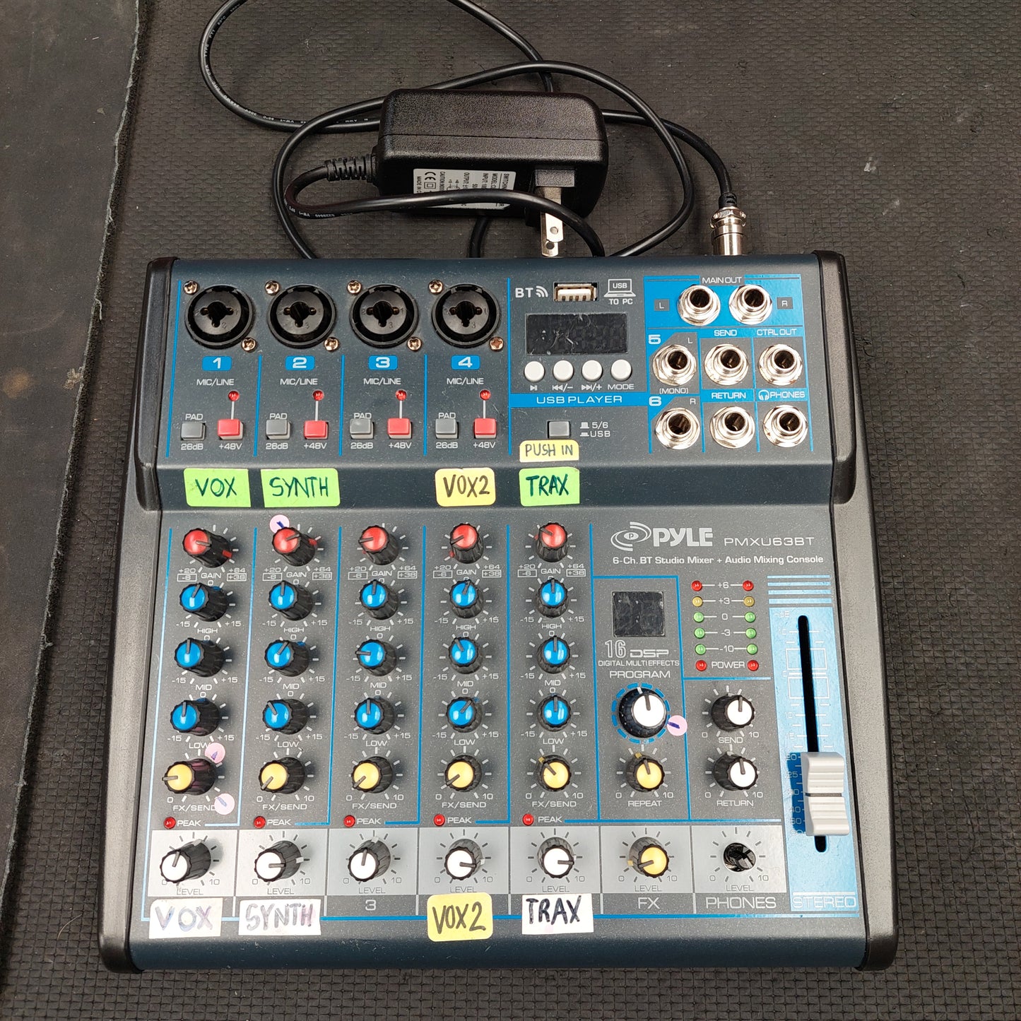 Pyle PMXU63BT 6-Channel BT Studio Mixer + Audio Mixing Console (USED) SN# 1102202175900630