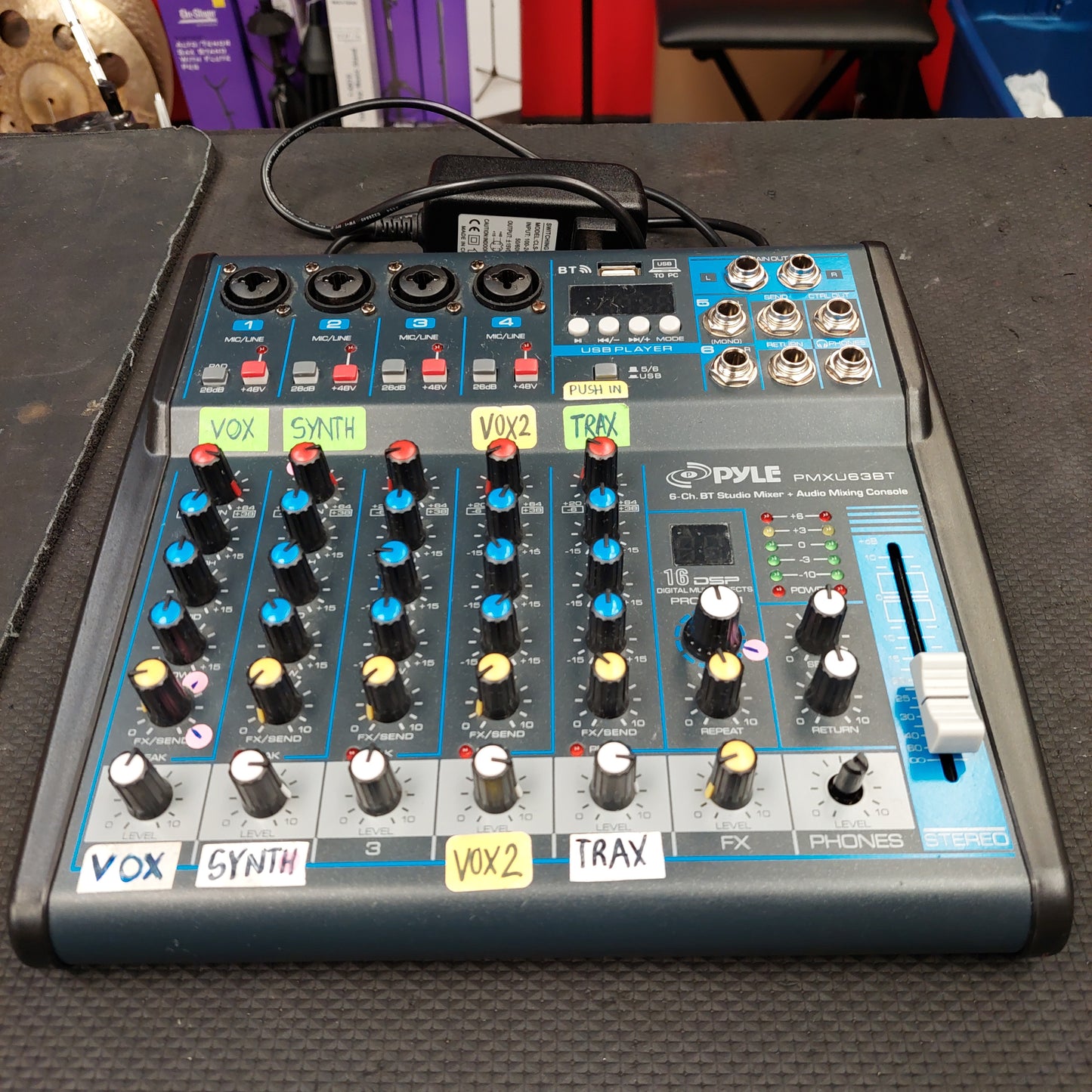 Pyle PMXU63BT 6-Channel BT Studio Mixer + Audio Mixing Console (USED) SN# 1102202175900630
