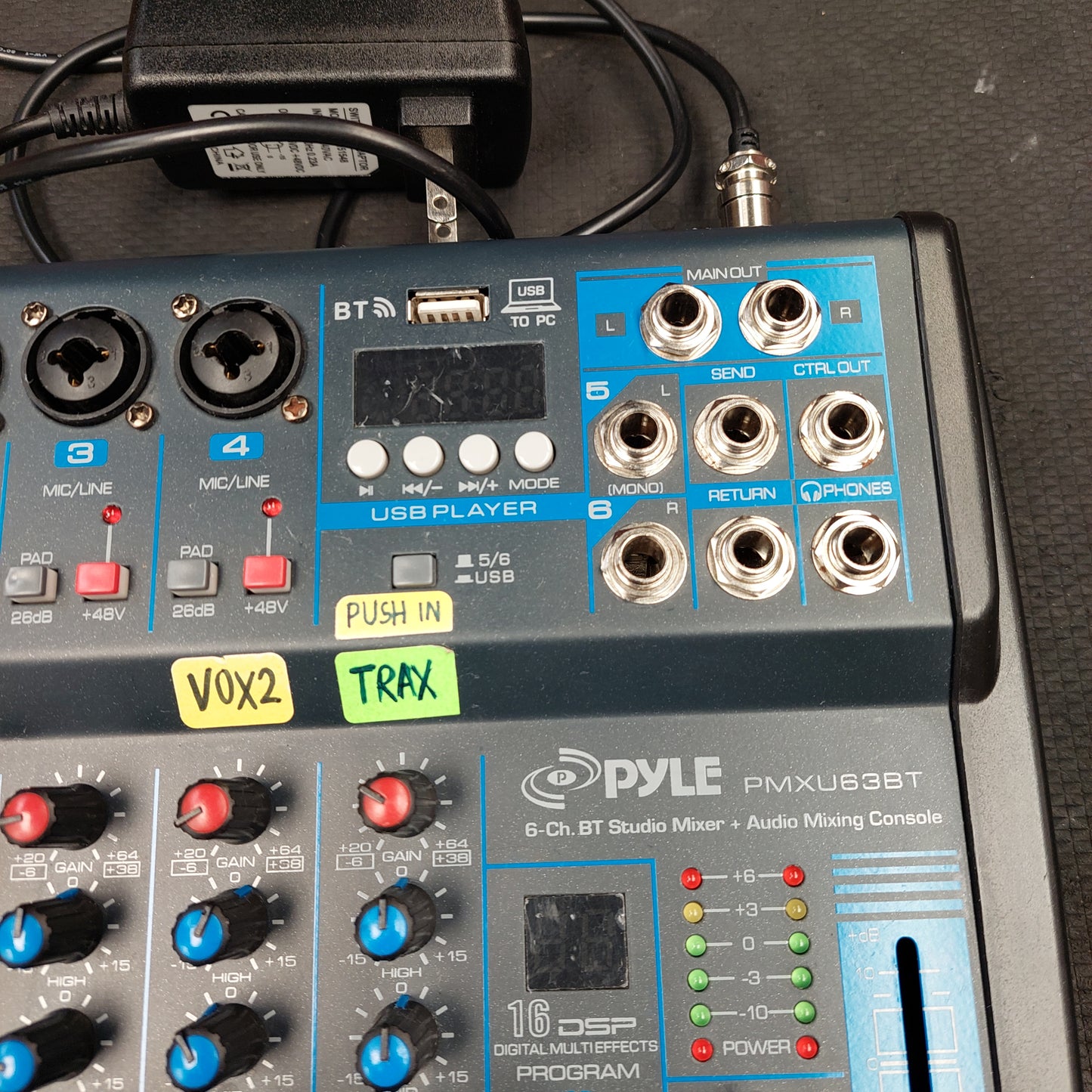 Pyle PMXU63BT 6-Channel BT Studio Mixer + Audio Mixing Console (USED) SN# 1102202175900630