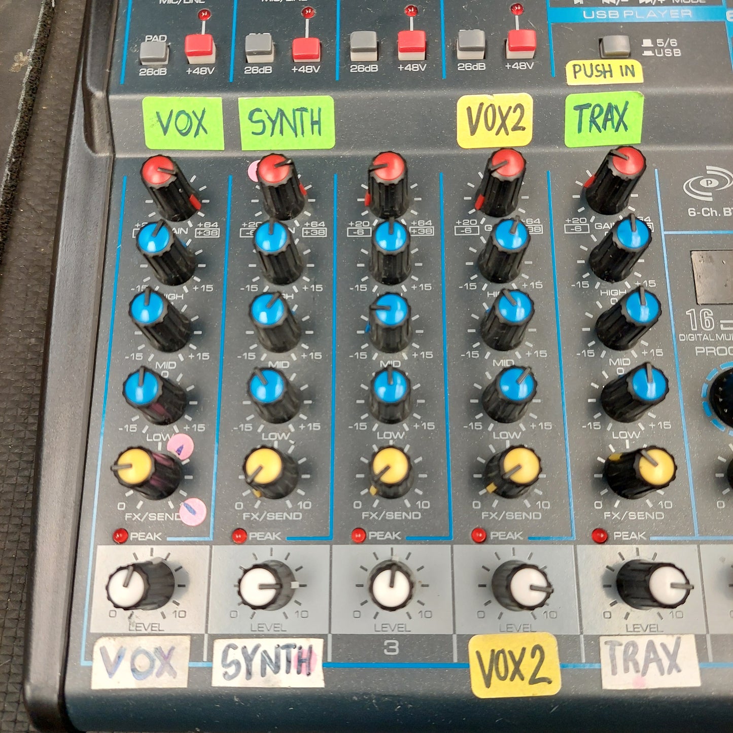 Pyle PMXU63BT 6-Channel BT Studio Mixer + Audio Mixing Console (USED) SN# 1102202175900630