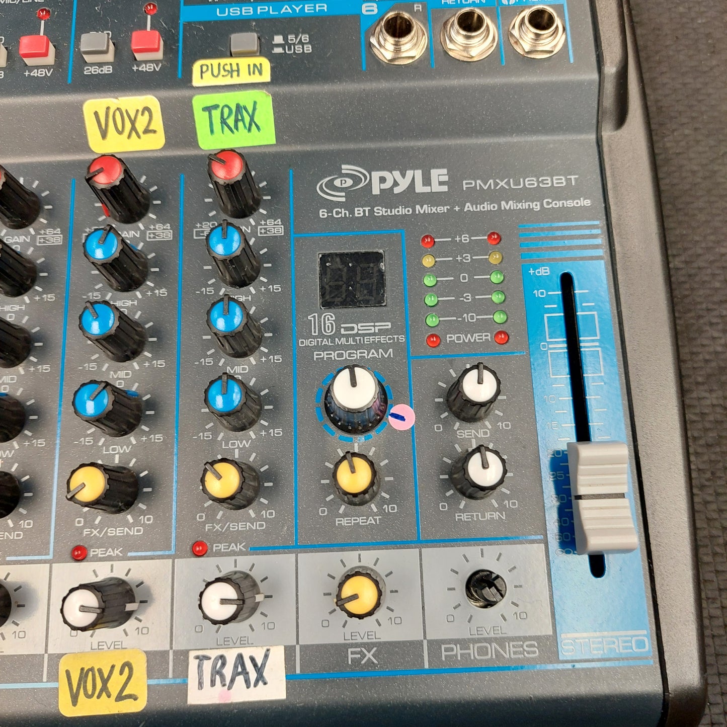 Pyle PMXU63BT 6-Channel BT Studio Mixer + Audio Mixing Console (USED) SN# 1102202175900630