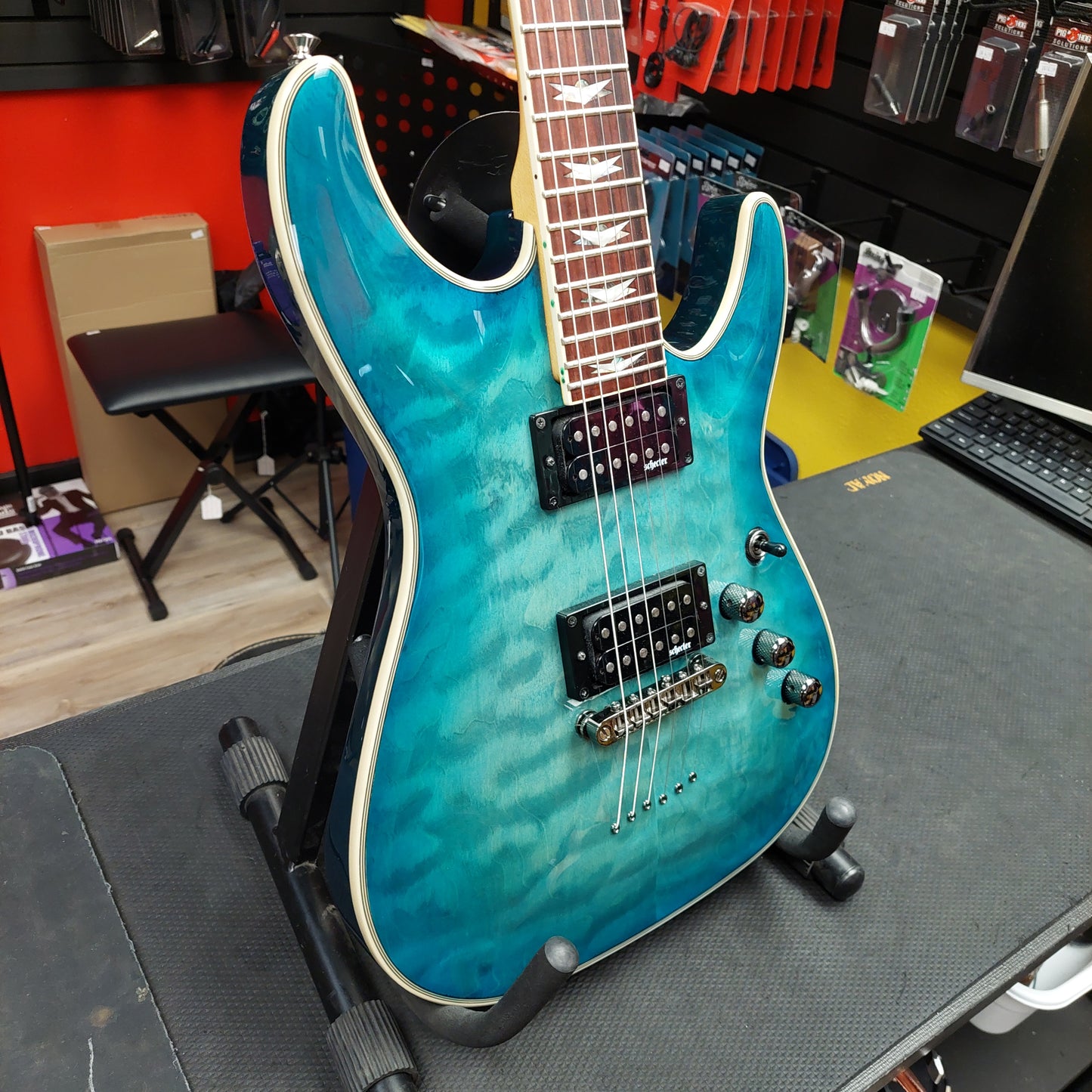2012 Schecter Omen Extreme-6 Trans Blue Ocean - SN # W122041243