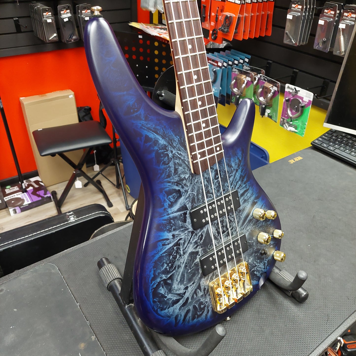 2024 IBANEZ SR300EDX 4-String Electric Bass Guitar - Cosmic Blue Frozen Matte - SN# 240115877