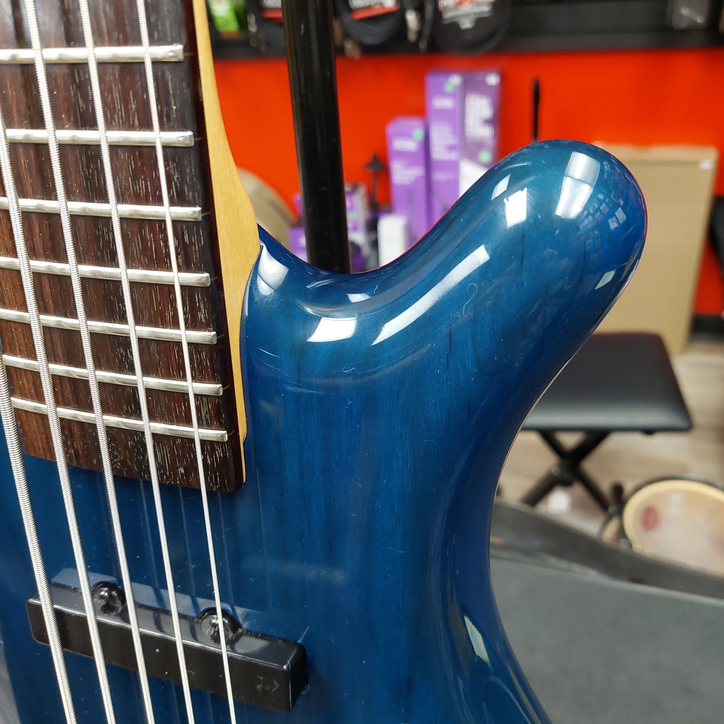 2003 Warwick Rock Bass Active 5-String Bass - Ocean Blue Transparent - SN# RBM 013997-03