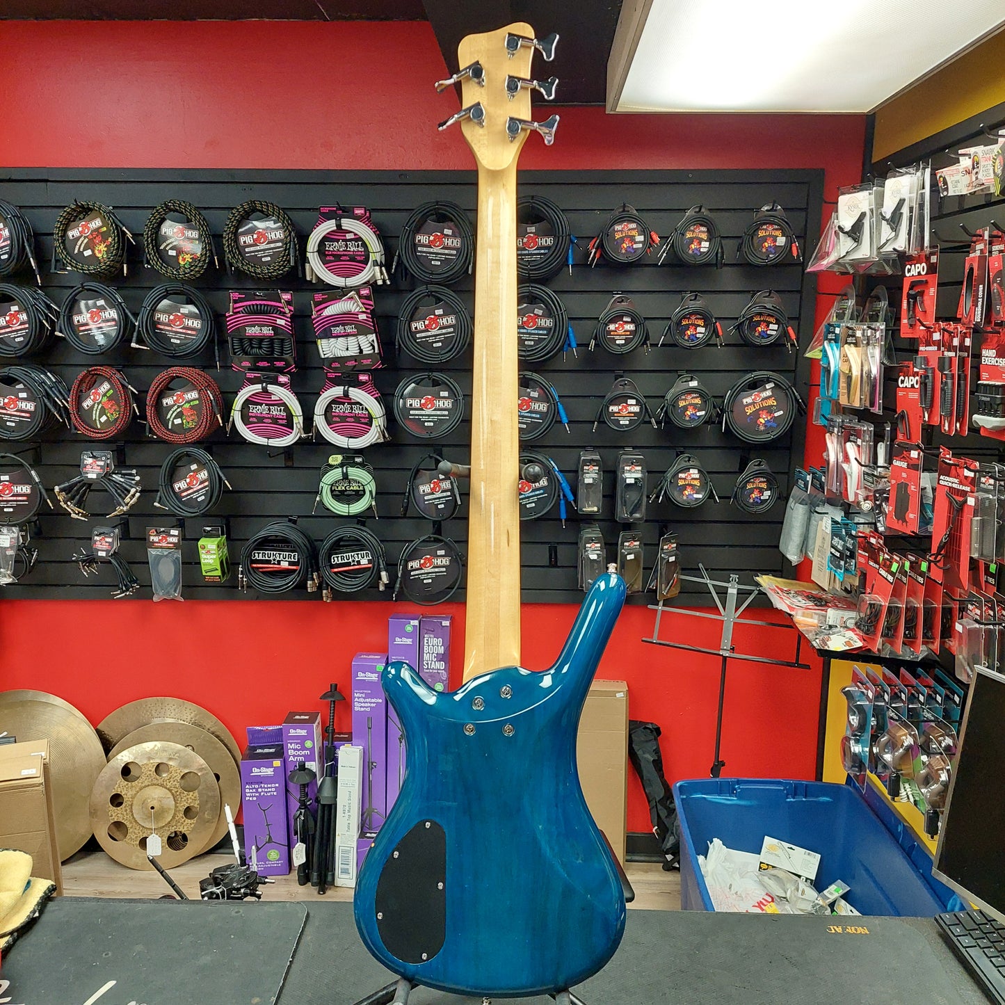 2003 Warwick Rock Bass Active 5-String Bass - Ocean Blue Transparent - SN# RBM 013997-03
