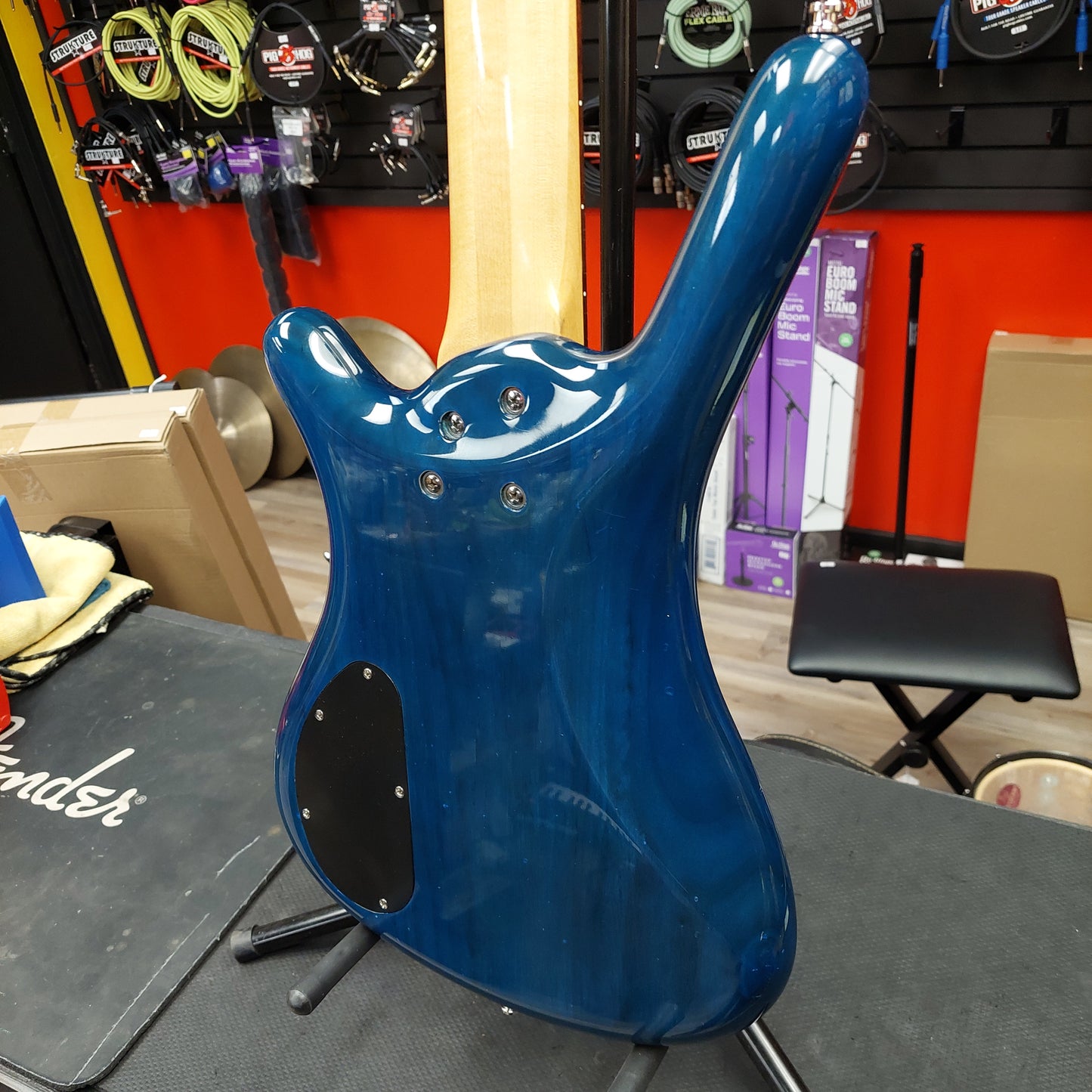 2003 Warwick Rock Bass Active 5-String Bass - Ocean Blue Transparent - SN# RBM 013997-03
