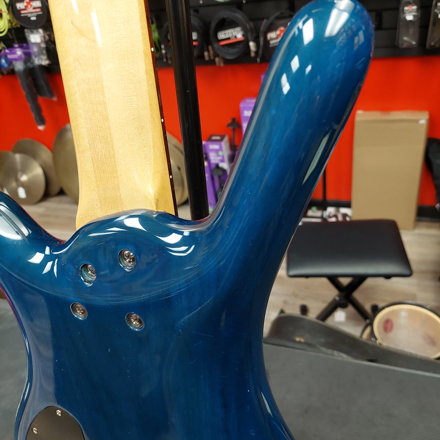 2003 Warwick Rock Bass Active 5-String Bass - Ocean Blue Transparent - SN# RBM 013997-03