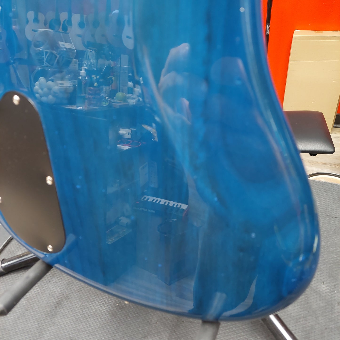 2003 Warwick Rock Bass Active 5-String Bass - Ocean Blue Transparent - SN# RBM 013997-03