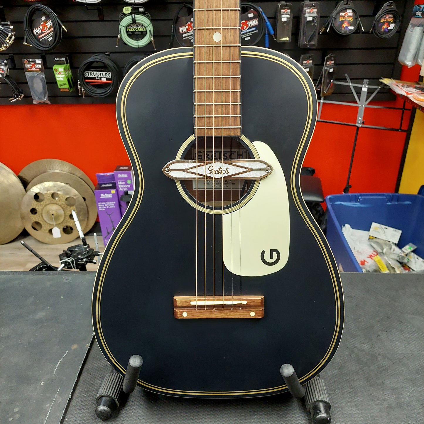 2021 Gretsch G9520E-BLK Gin Rickey Parlor Acoustic/Electric Guitar - SN# IWA2181290