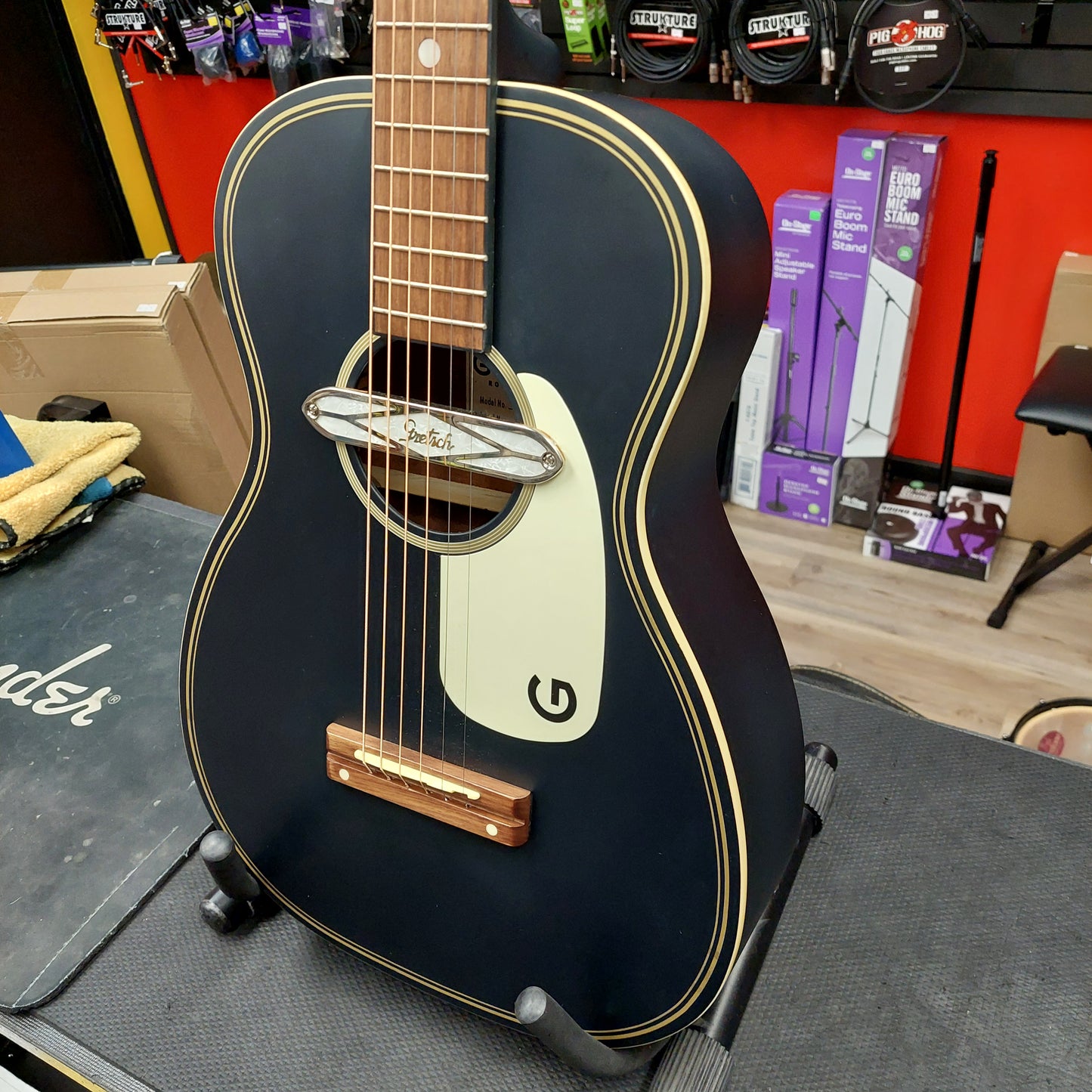 2021 Gretsch G9520E-BLK Gin Rickey Parlor Acoustic/Electric Guitar - SN# IWA2181290