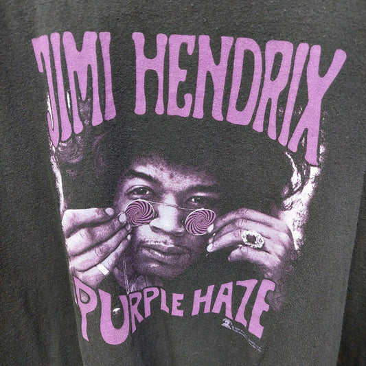 Vintage Jimi Hendrix Purple Haze Tee Shirt - Black - 2XL - Anvil (USED)