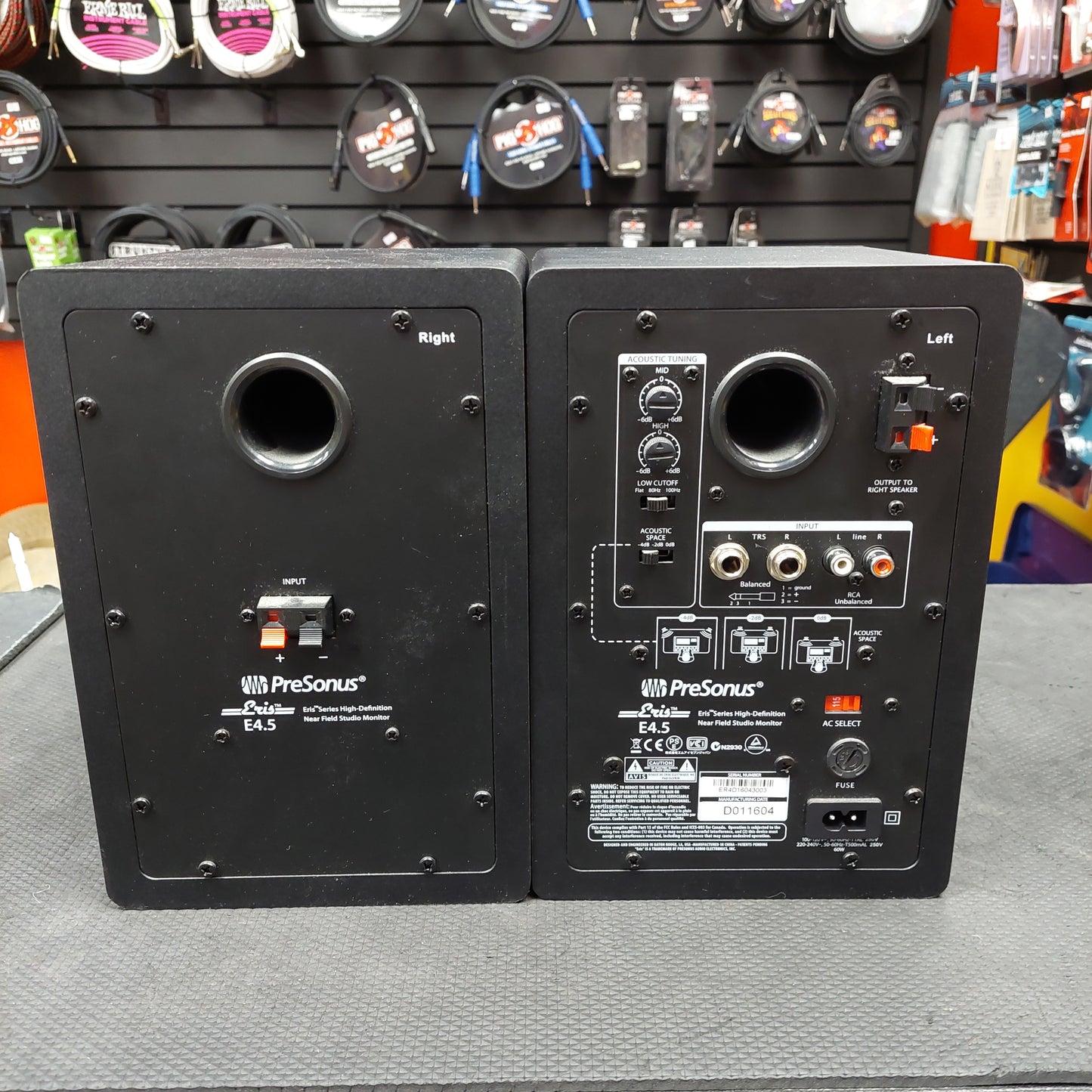 PreSonus Eris E4.5 Active Studio Monitor Speakers "Pair" (USED) SN# ER4D16043003