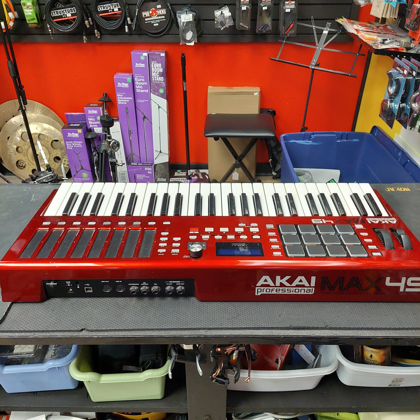 Akai Professional Max49 USB/MIDI/OV Keyboard Controller (USED) "Broken Knob Sold As Is"