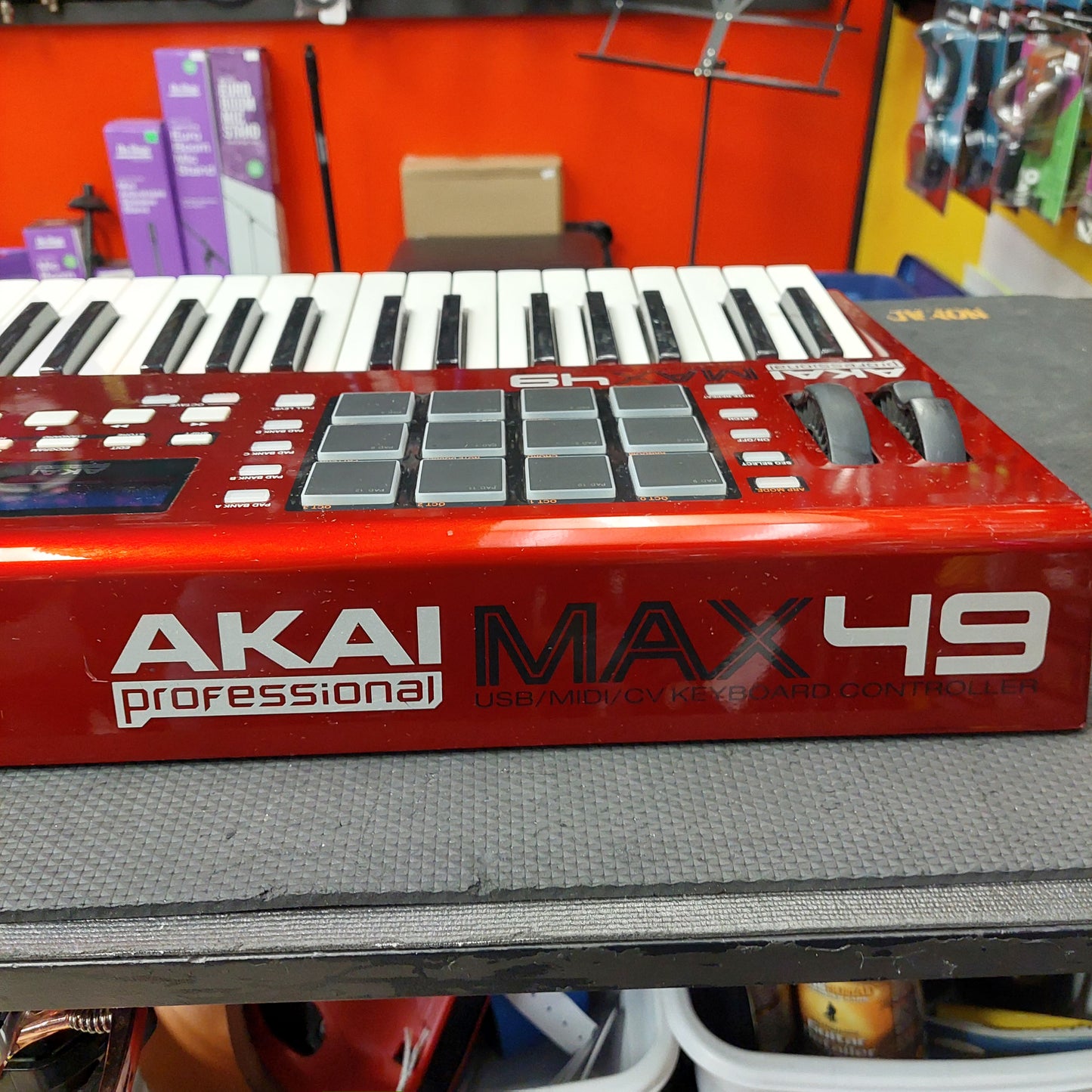 Akai Professional Max49 USB/MIDI/OV Keyboard Controller (USED) "Broken Knob Sold As Is"