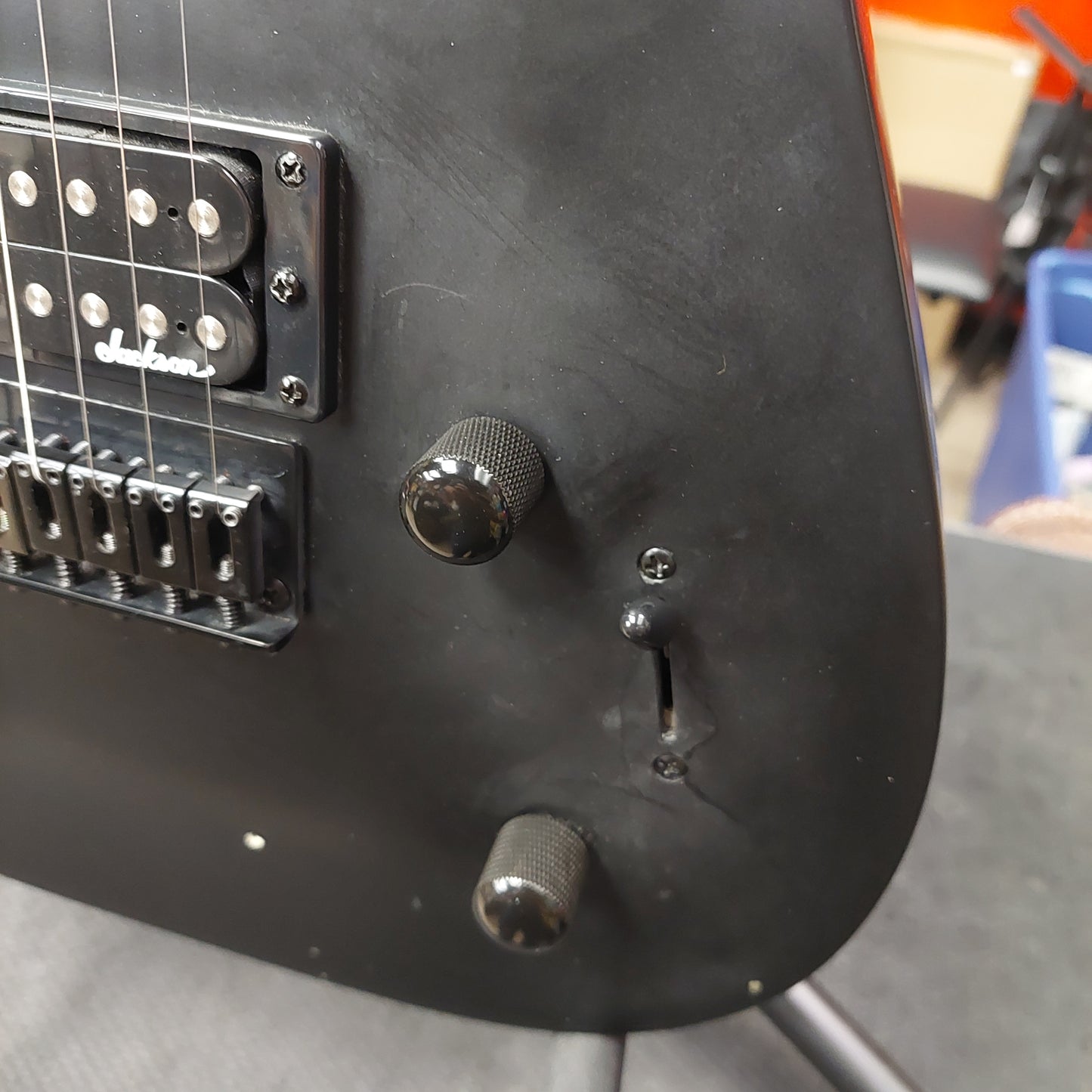 2021 Jackson JS22 7-String Electric Guitar - Black SN# CWJ2148351 "Missing Truss Rod Cover"