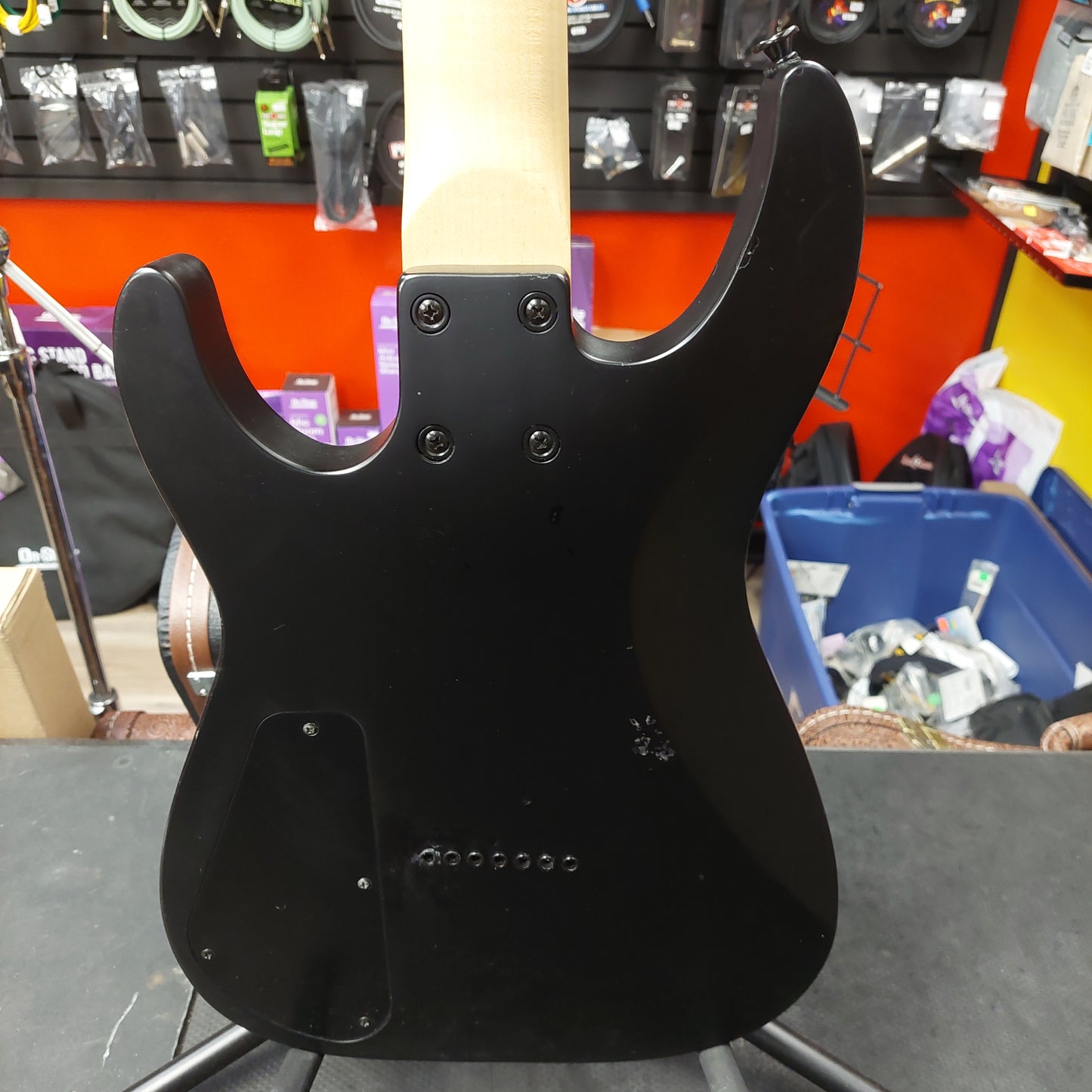 2021 Jackson JS22 7-String Electric Guitar - Black SN# CWJ2148351 "Missing Truss Rod Cover"