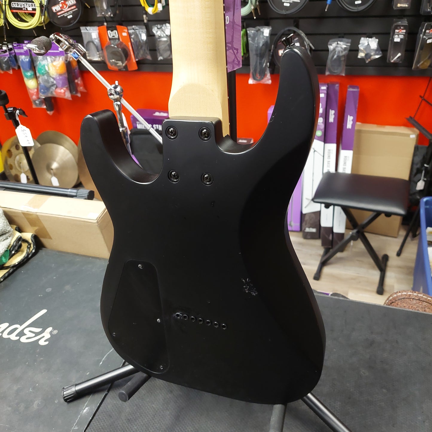 2021 Jackson JS22 7-String Electric Guitar - Black SN# CWJ2148351 "Missing Truss Rod Cover"