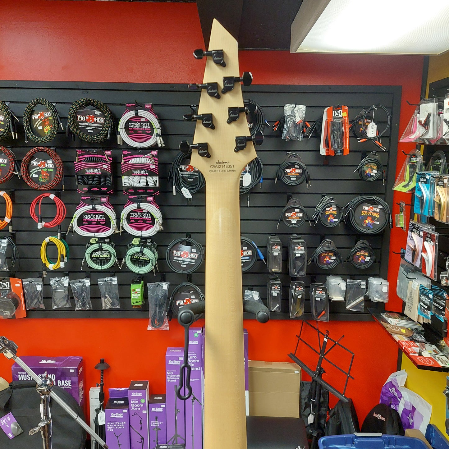2021 Jackson JS22 7-String Electric Guitar - Black SN# CWJ2148351 "Missing Truss Rod Cover"