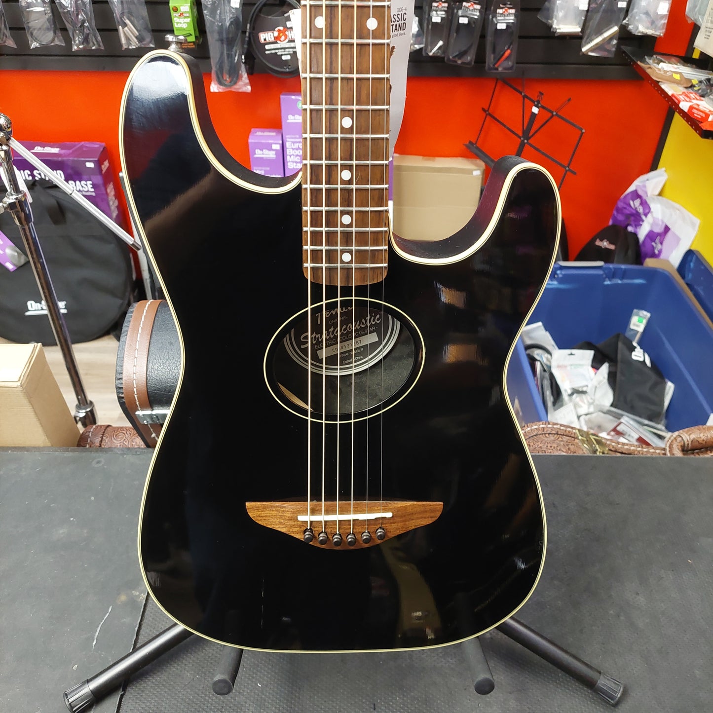 2004 Fender Original Stratacoustic Electric Acoustic Guitar - Black SN# CD04121287
