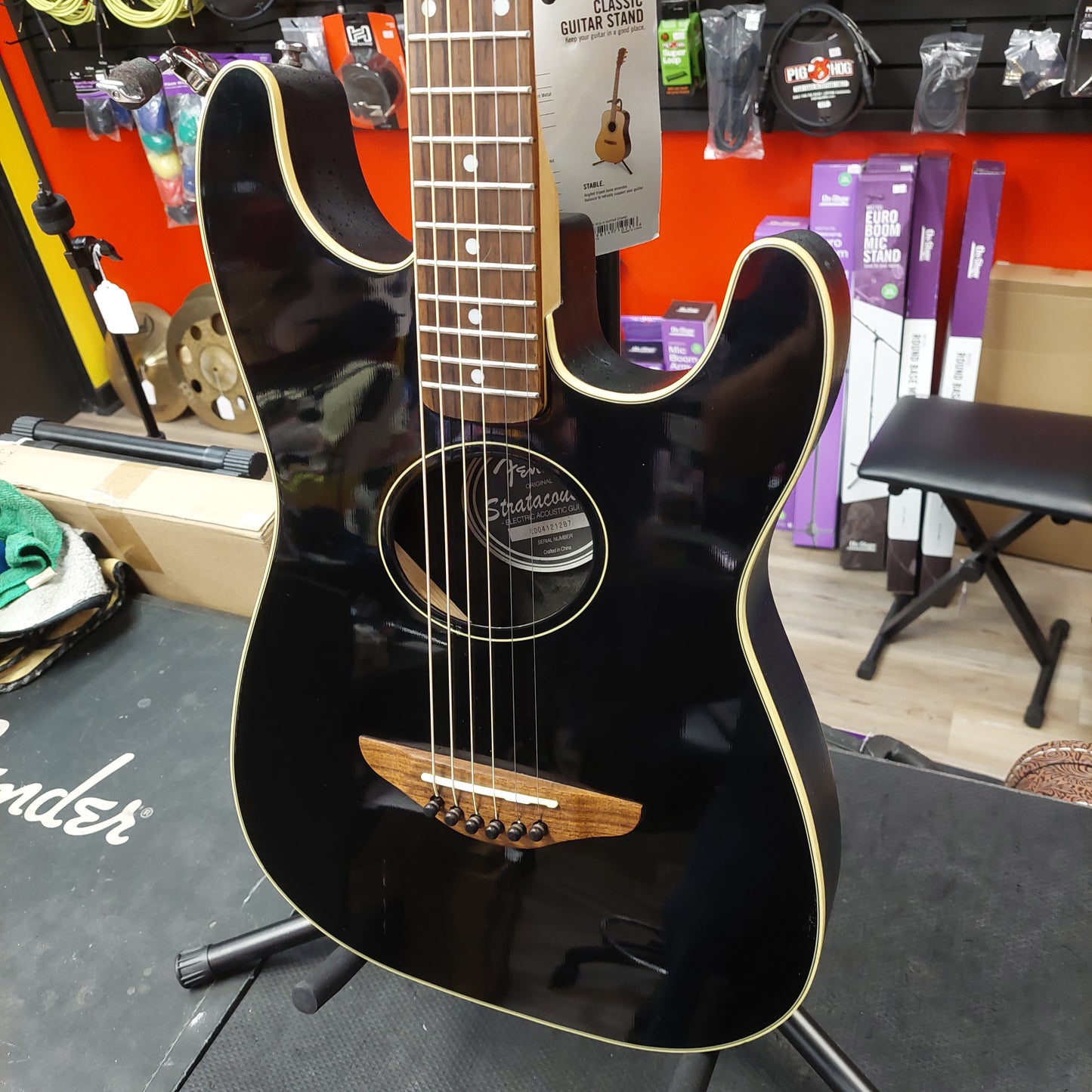 2004 Fender Original Stratacoustic Electric Acoustic Guitar - Black SN# CD04121287