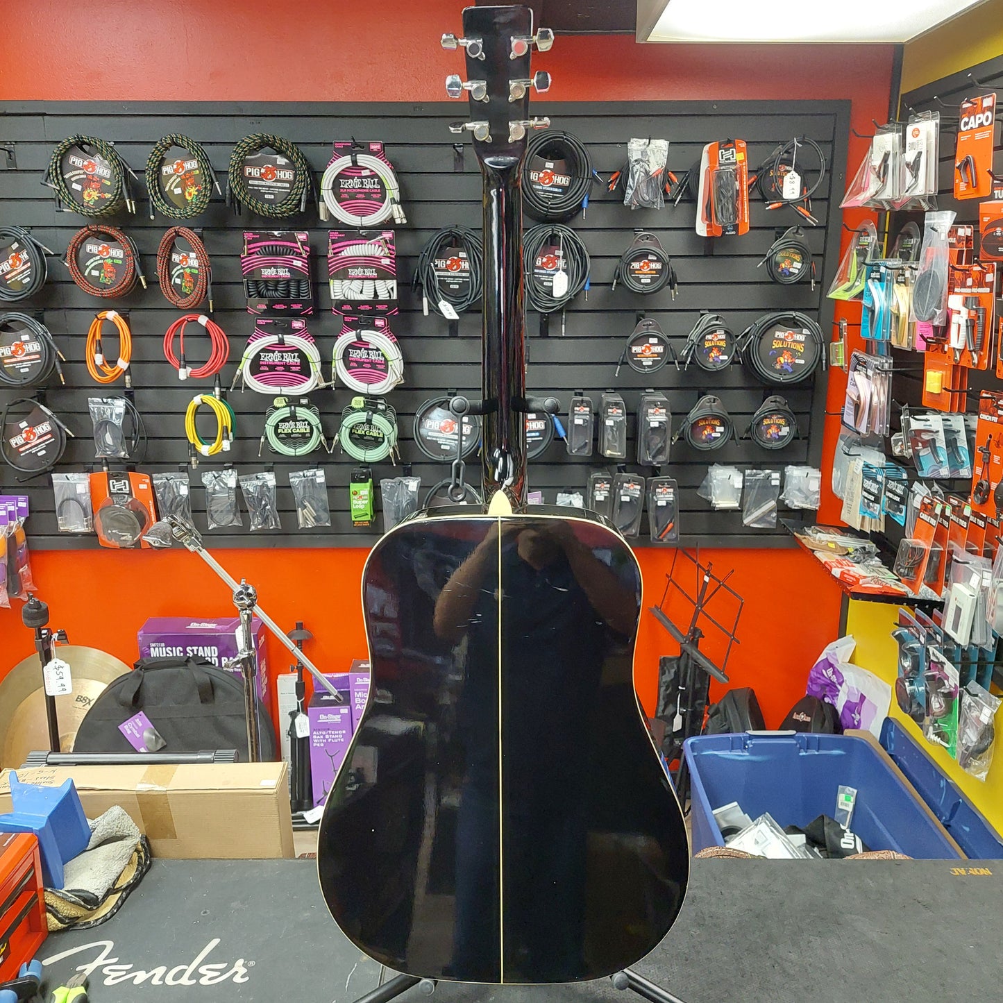 Sigma Guitar DM-4B 6-String Acoustic Guitar - Black Gloss (USED) "Made In Korea" SN# 91091233