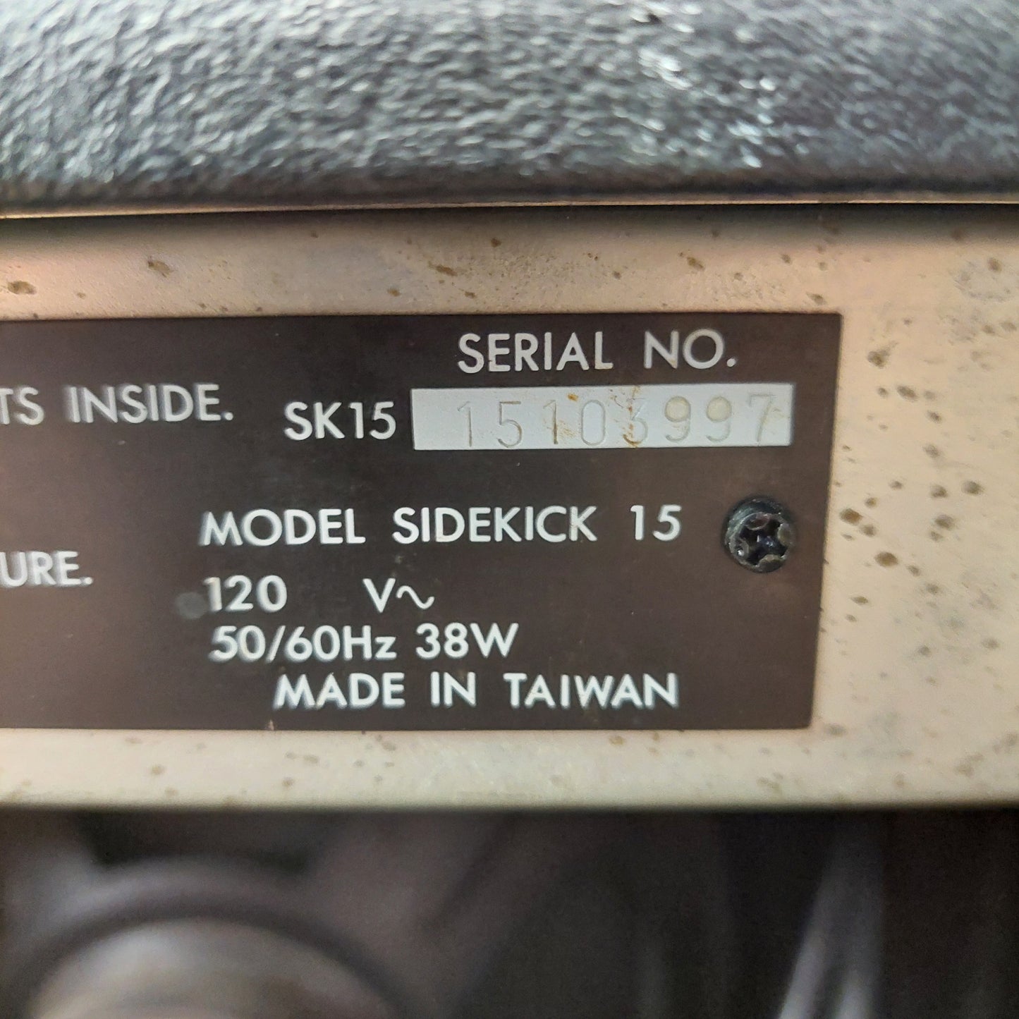 1980'S Fender Sidekick 15 Guitar Amplifier SN# 15103997