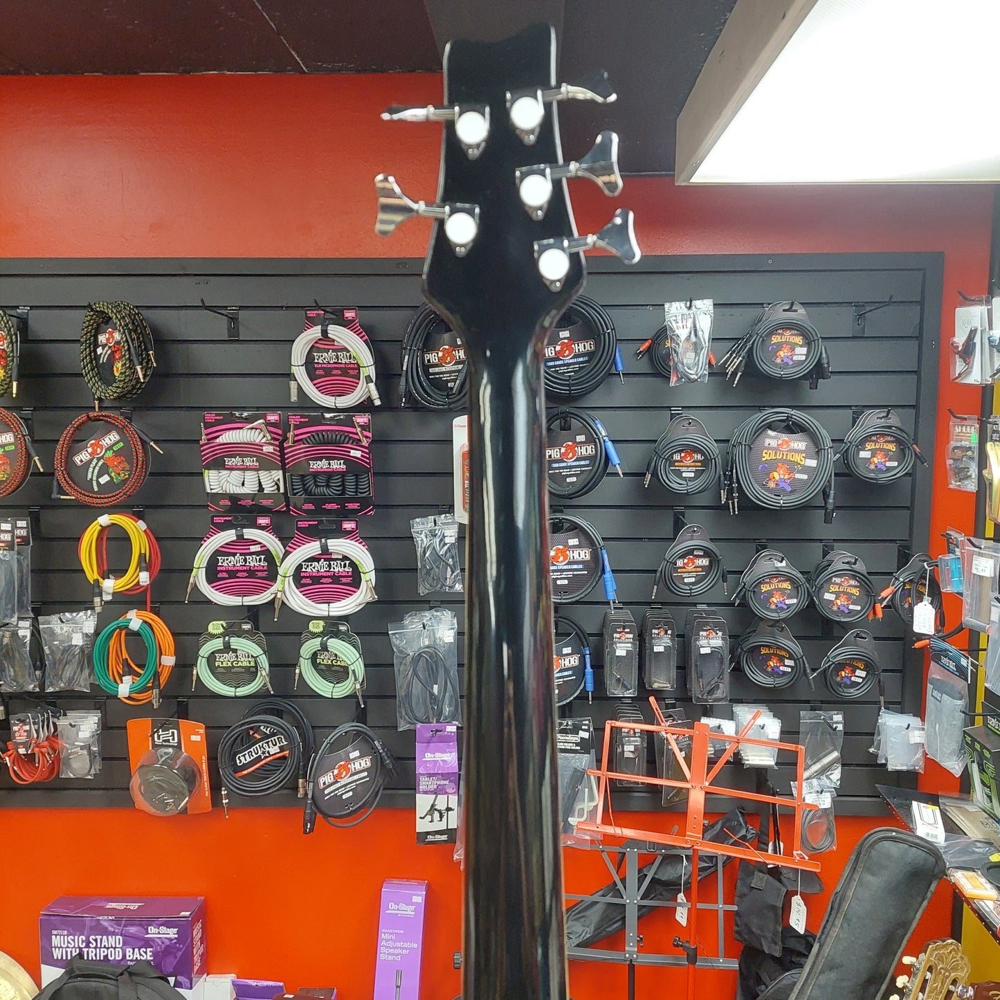 De Rosa GAB47-BK 5-String Acoustic/Electric Bass Guitar - Black Gloss "Sold As Is" Has Slight Warped Neck