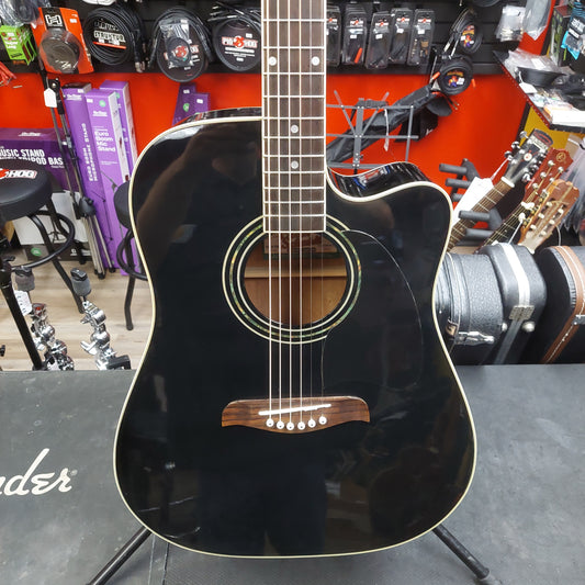 2003 Oscar Schmidt by Washburn OGECEB Acoustic/Electric Guitar - Black Gloss SN#FC03051672