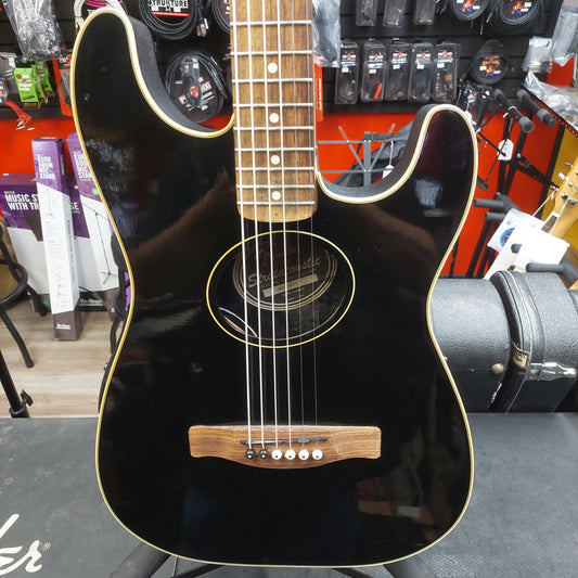 2008 Fender Stratacoustic Electric Acoustic Guitar - Black Gloss SN# 08060471 "Sold As Is" (Has High Action Truss Rod Is Maxed out)