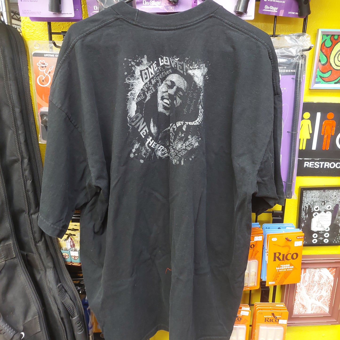 Bob Marley "One Love!, One Heart, Let's Get Together Graphic T-Shirt - 3XL - Black (USED)