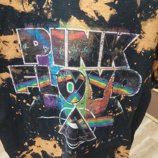Pink Floyd Bleach Splatter Dark Side of The Moon T Shirt - Medium