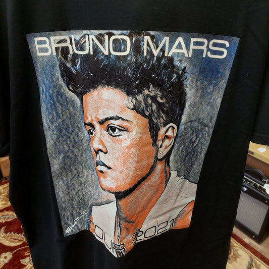 2021 Bruno Mars Las Vegas Nevada Tour T-Shirt - Black - XL (USED)
