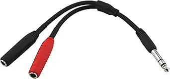 PIG HOG SOLUTIONS - 6" Y CABLE, STEREO 3.5MM(M)-DUAL RCA(F) - PY-S214F
