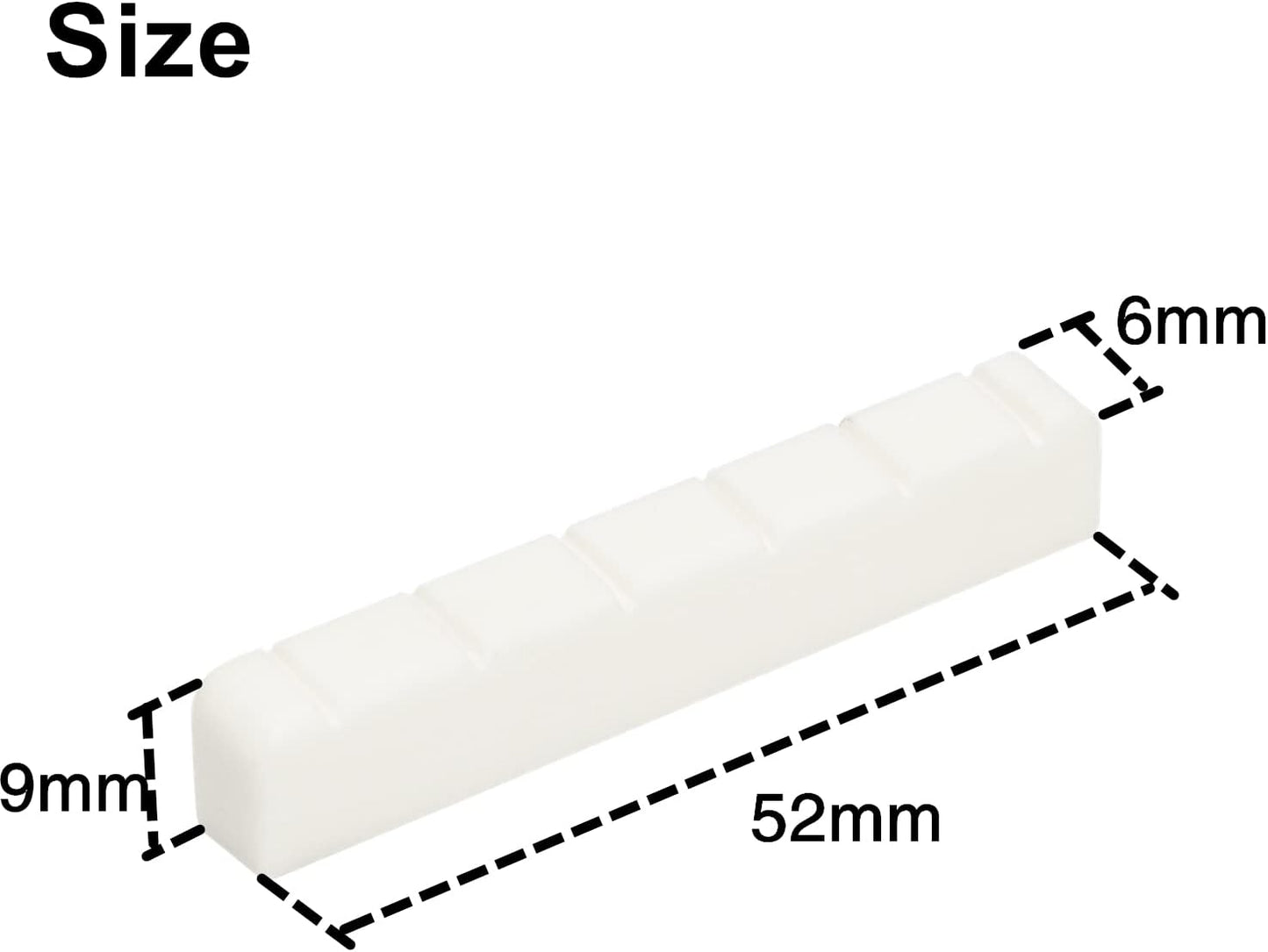 Classical Guitar Bone Nut 52x 9x 6 mm - Bone