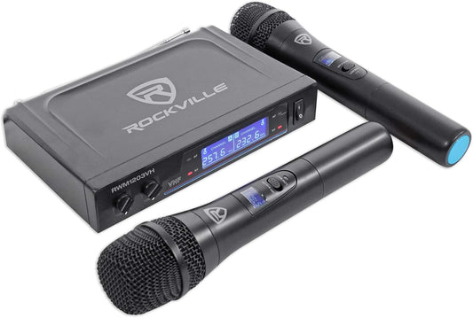 Rockville RWH1203VH Dual Wireless Handheld Microphone System (USED) "Open Box"