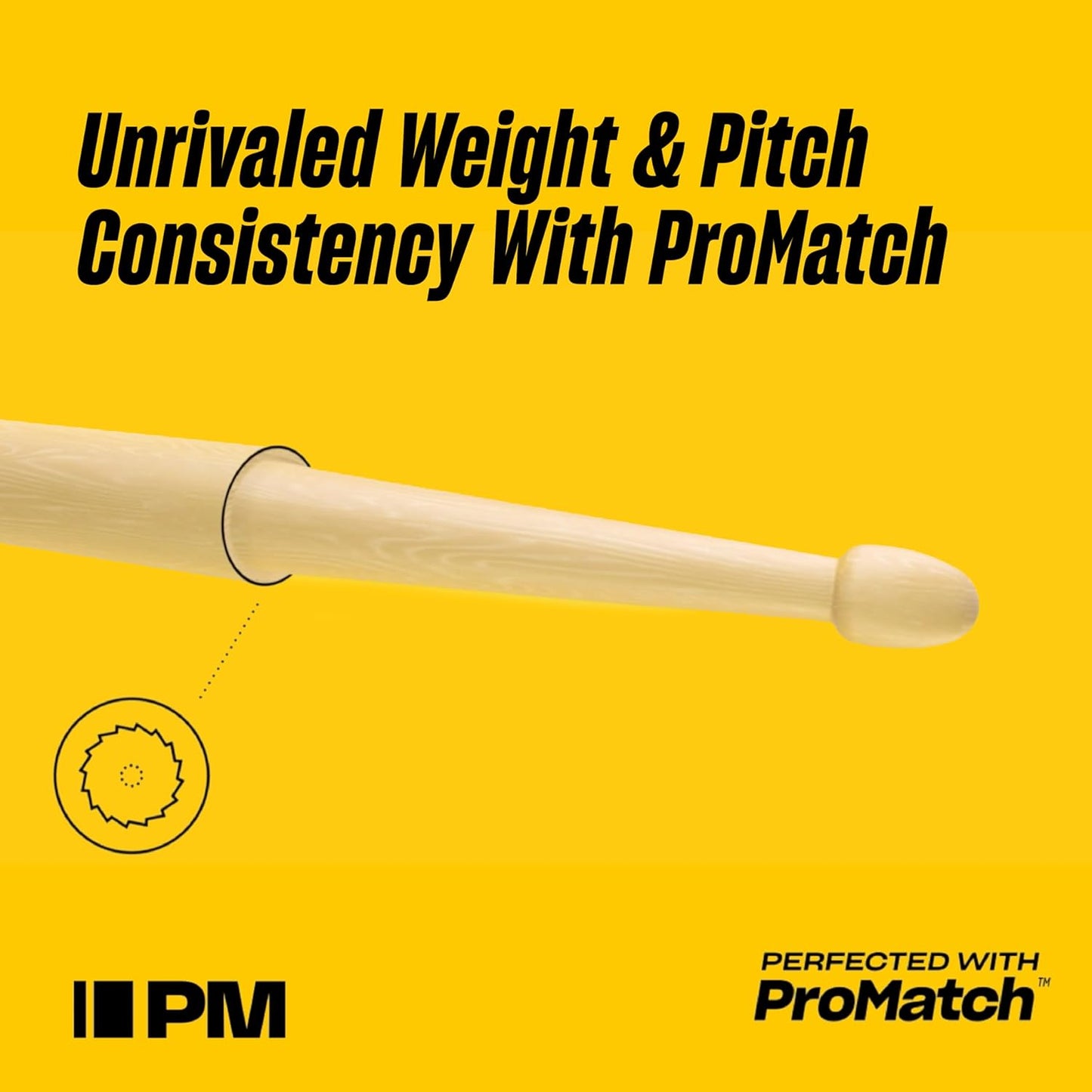 PROMARK Classic 5A Painted Sticks - Yellow - TX5AW-YELLOW