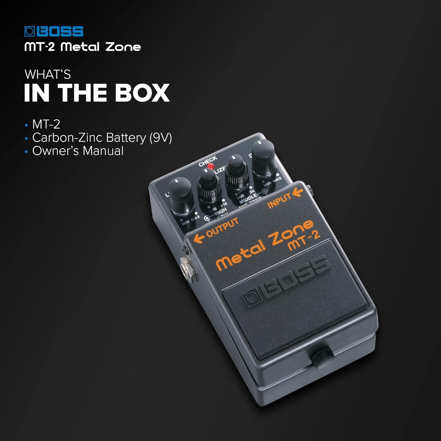 Boss MT-2 Metal Zone Distortion Guitar Pedal w/ Original Box & Manual (USED)