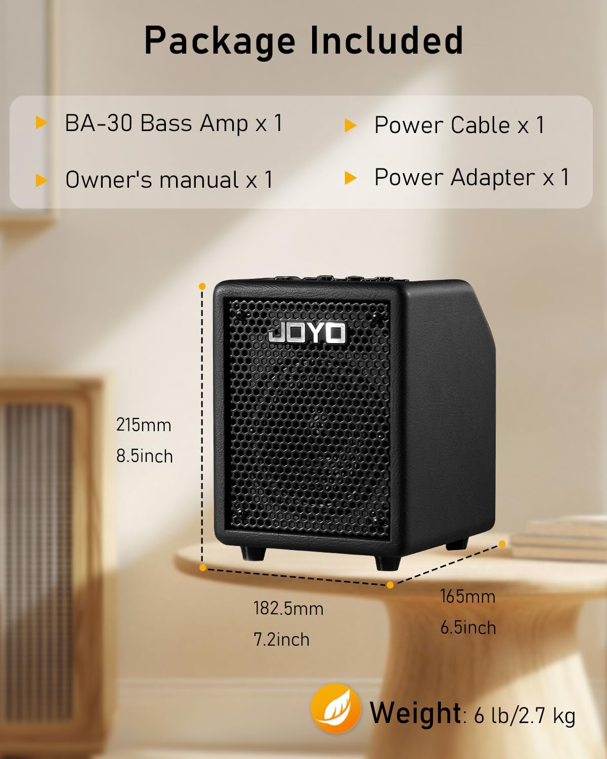 JOYO BA-30 Vibe Cube Bass Amplifier 30-Watt, 1x4" - Black