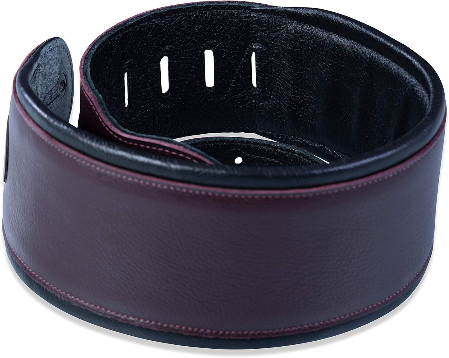 Levy's Leather MSS2-4-BRG Leather Signature Series Guitar Strap - Burgundy Brown