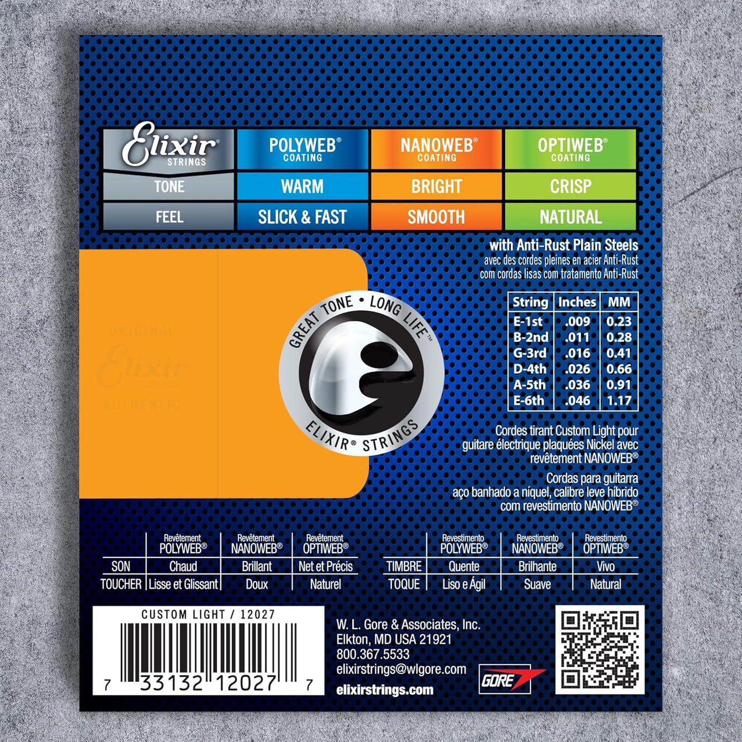 Elixir 12027 Nickel-Plated Steel Electric Guitar Strings With NANOWEB (09-46)