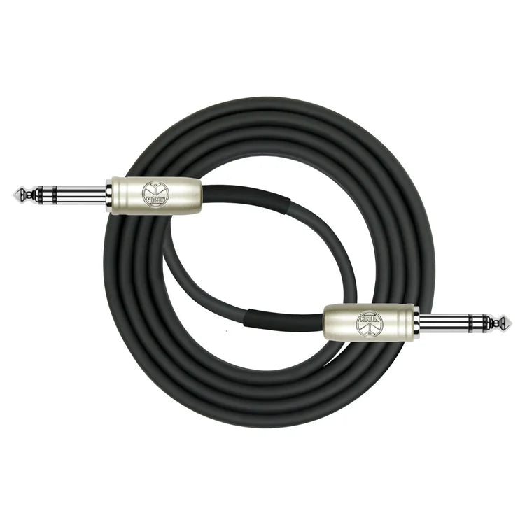 Kirlin AP-209PR-10FT/BK 20AWG 1/4" TRS Plug-Same Stereo Patch Cable 10 FT - Black
