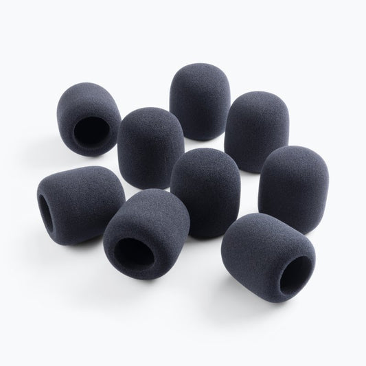 On-Stage Foam Microphone Windscreens 9-Pack - Black - ASWS58B9