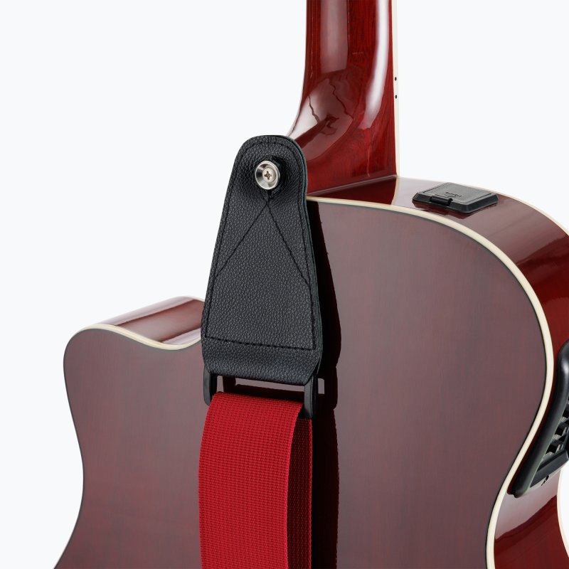 On-Stage GSA10BU Guitar Strap with Leather Ends - Burgundy