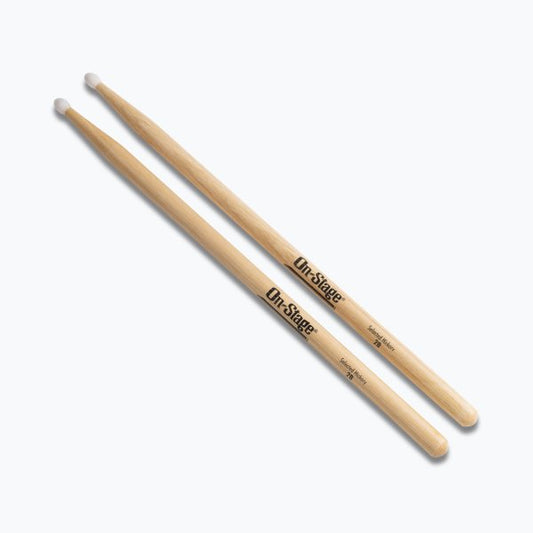 On-Stage HN2B Hickory Drum Sticks 2B - Nylon Tip
