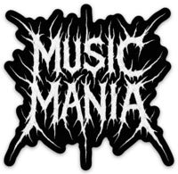 Music Mania Die Cut Metal Logo Sticker 3x3