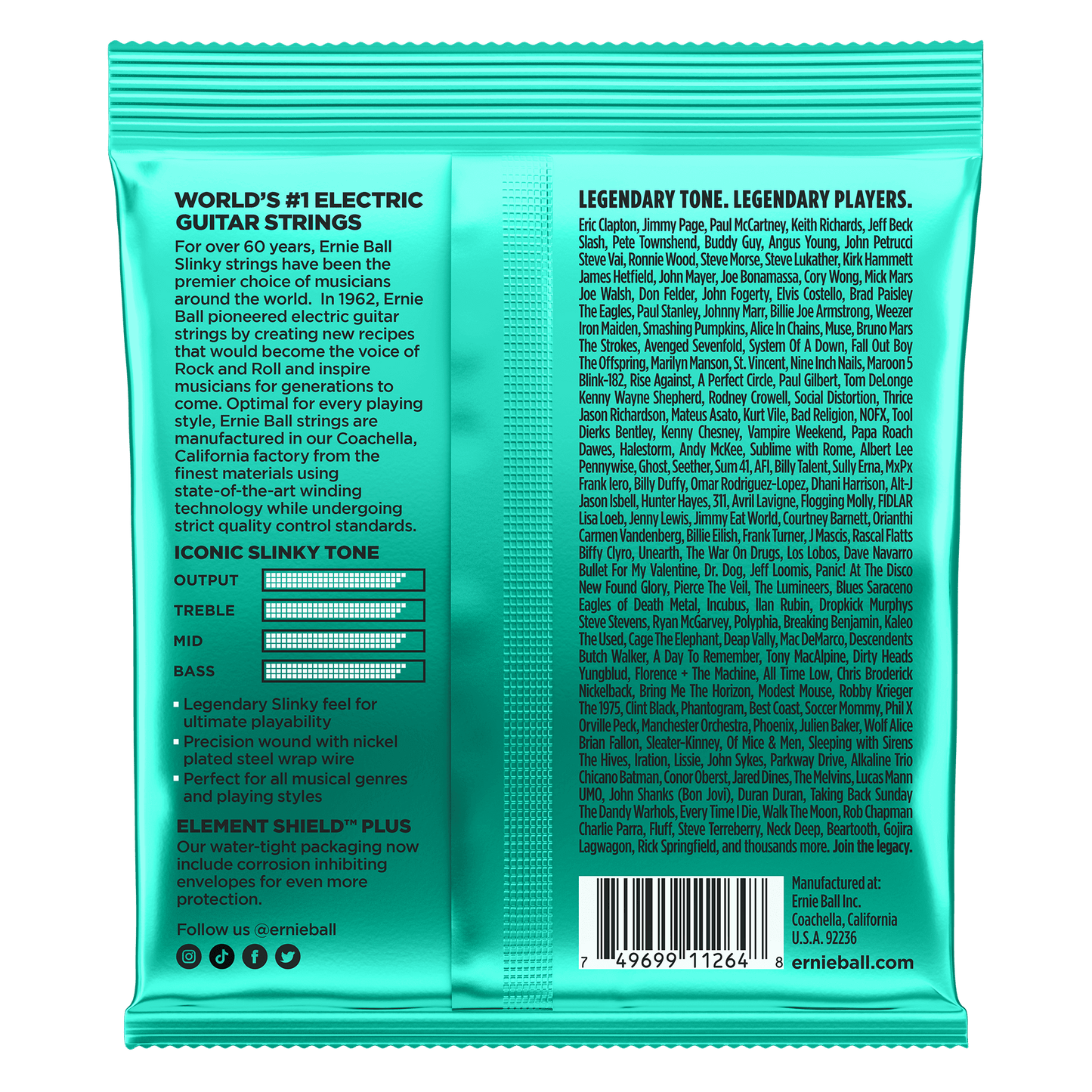 ERNIE BALL P02626 NOT EVEN SLINKY NICKEL WOUND ELECTRIC GUITAR STRINGS (12-56) GAUGE