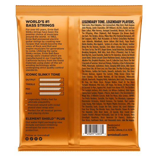 ERNIE BALL P02833 HYBRID SLINKY NICKEL WOUND ELECTRIC BASS STRINGS (45-105) GAUGE