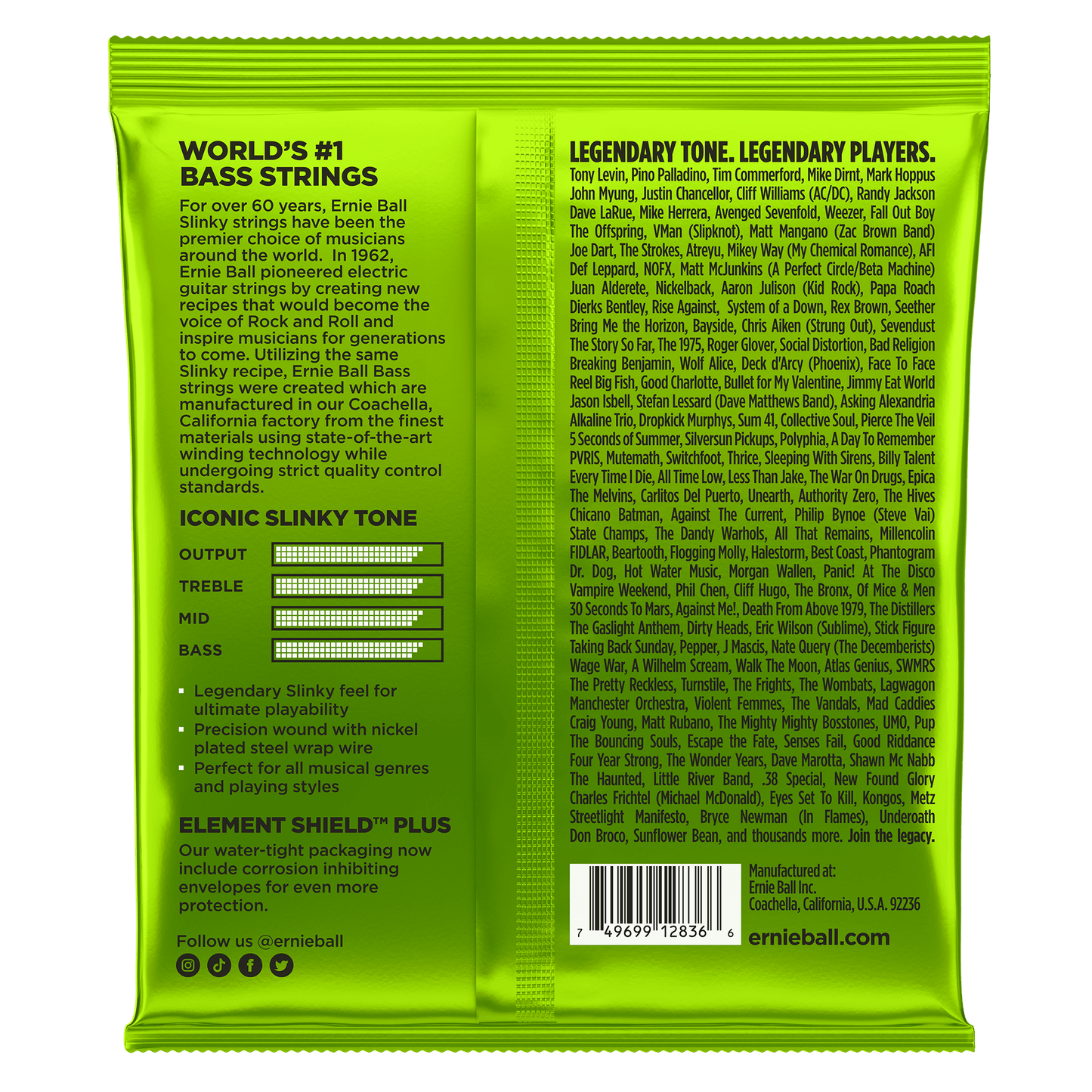 ERNIE BALL P02836 REGULAR SLINKY NICKEL WOUND 5-STRING ELECTRIC BASS STRINGS 45-130 GAUGE