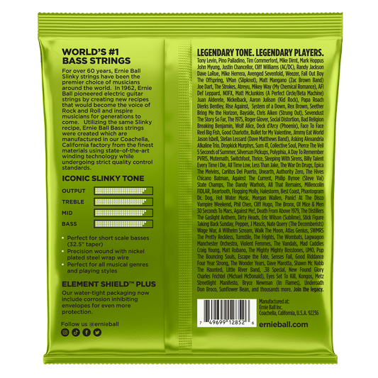 ERNIE BALL P02852 REGULAR SLINKY NICKEL WOUND SHORT SCALE ELECTRIC BASS STRINGS (45-105) GAUGE