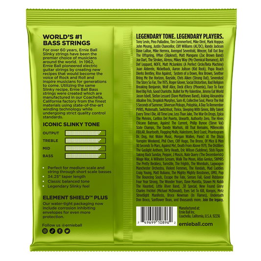 ERNIE BALL P02856 REGULAR SLINKY NICKEL WOUND MEDIUM SCALE ELECTRIC BASS STRINGS 45-105 GAUGE